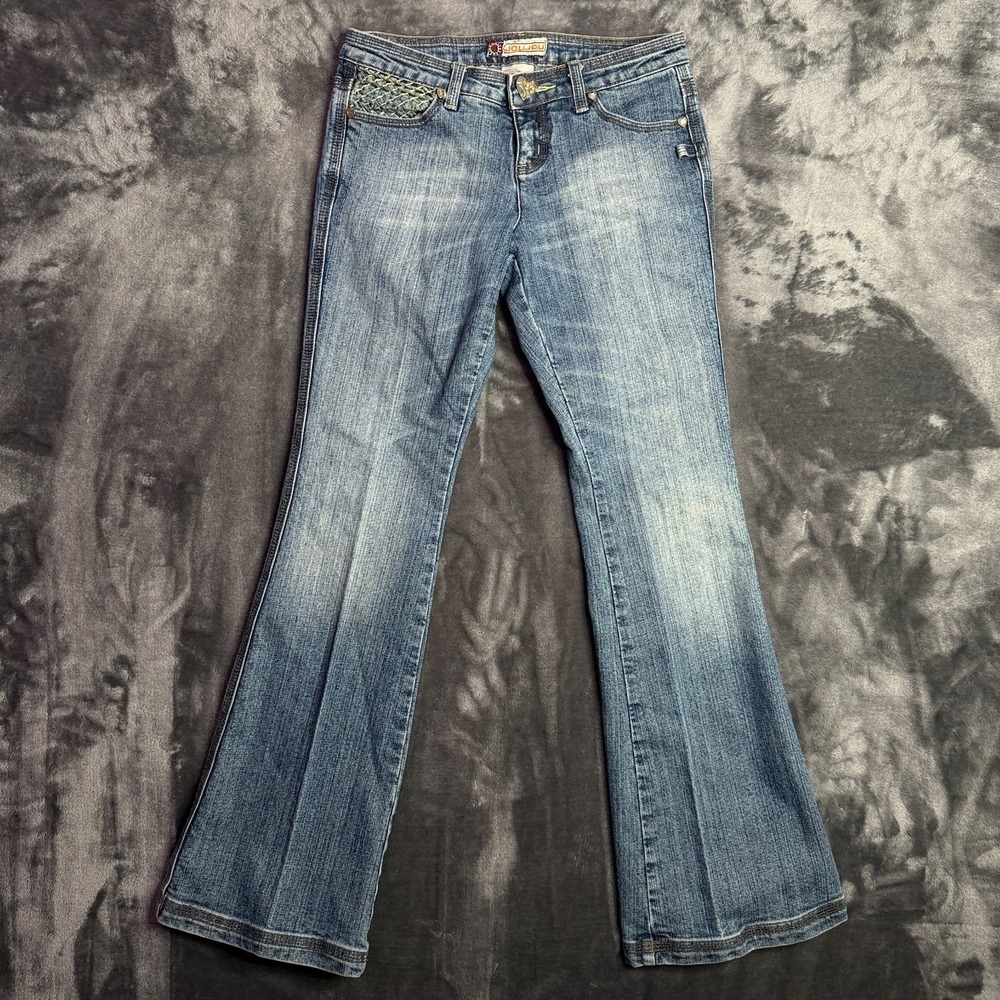 Vintage Y2k Womens JouJou Flare Jeans Size 5/6 Faded 5-Pocket